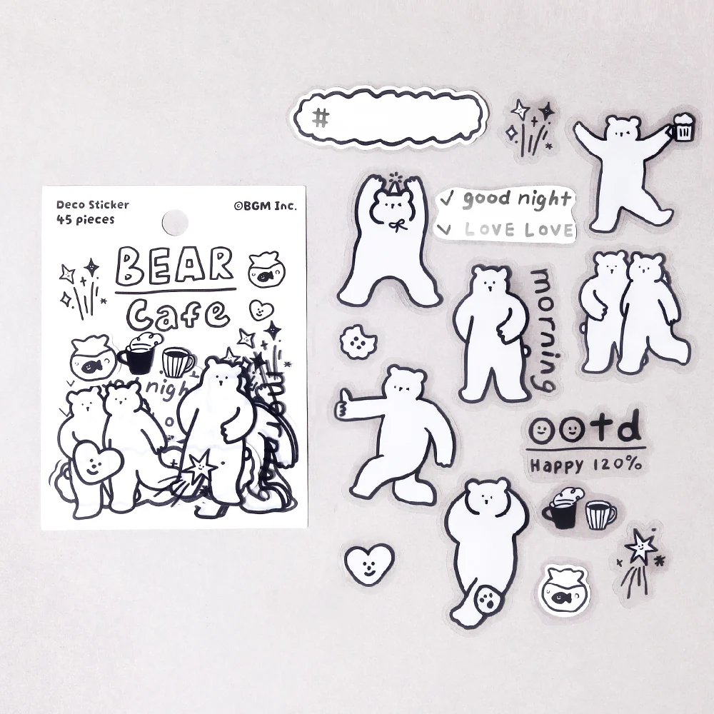 BGM Deco Sticker Mix Seal: YURUKU IKO-YO! - Bear - Image 2
