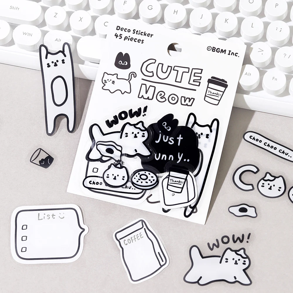 BGM Deco Sticker Mix Seal: YURUKU IKO-YO! - Cat - Image 5