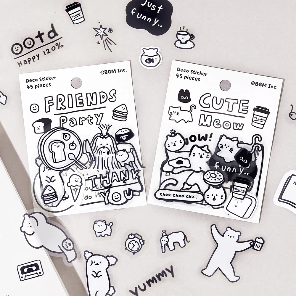 BGM Deco Sticker Mix Seal: YURUKU IKO-YO! - Cat - Image 6