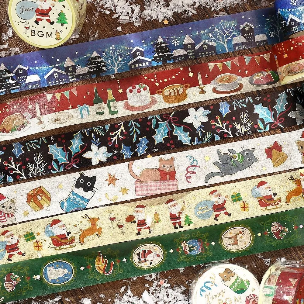 BGM Foil Stamping 2025 Christmas Limited Edition Masking Tape - Holly and Flowers - Image 5