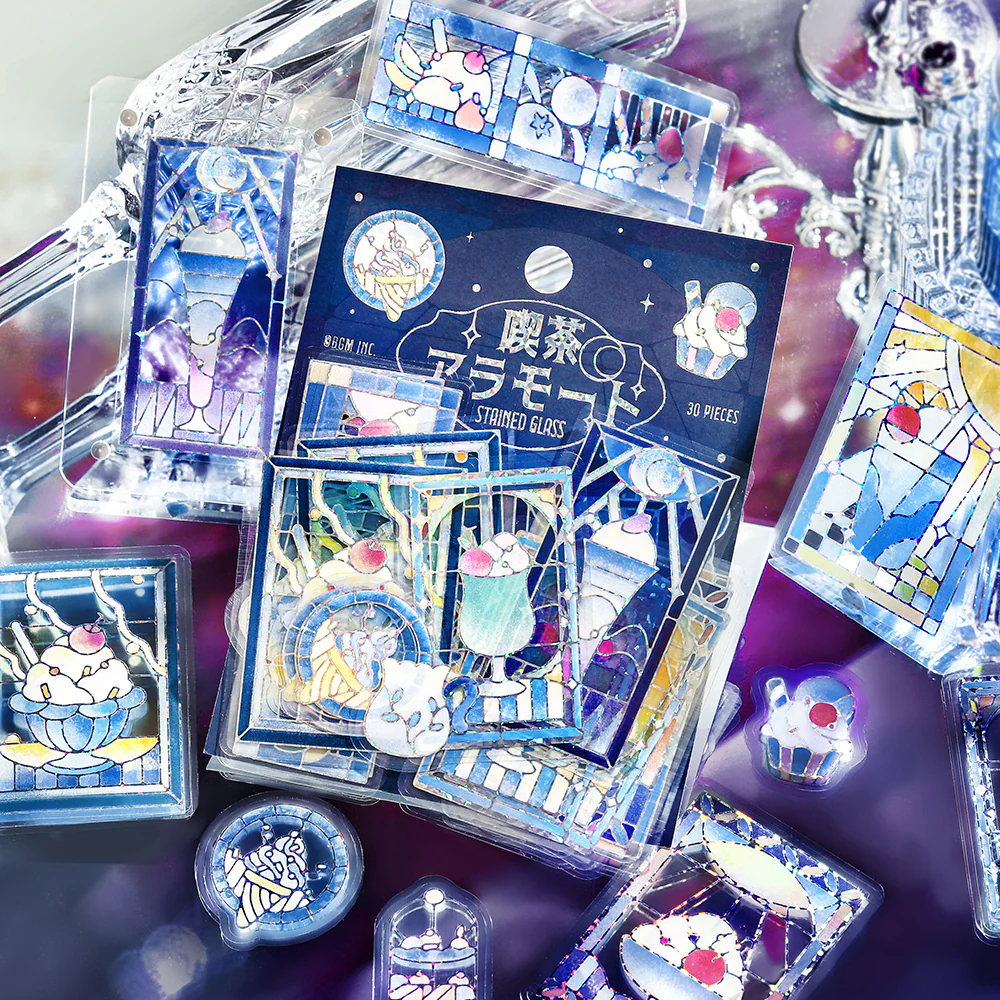 BGM Foil Stamping Clear Seal: Cafe A La Mode Stained Glass - Blue - Image 6