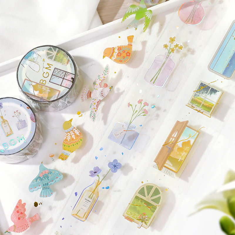 BGM Foil Stamping Clear Tape: Life - Bird Embroidery - Image 4