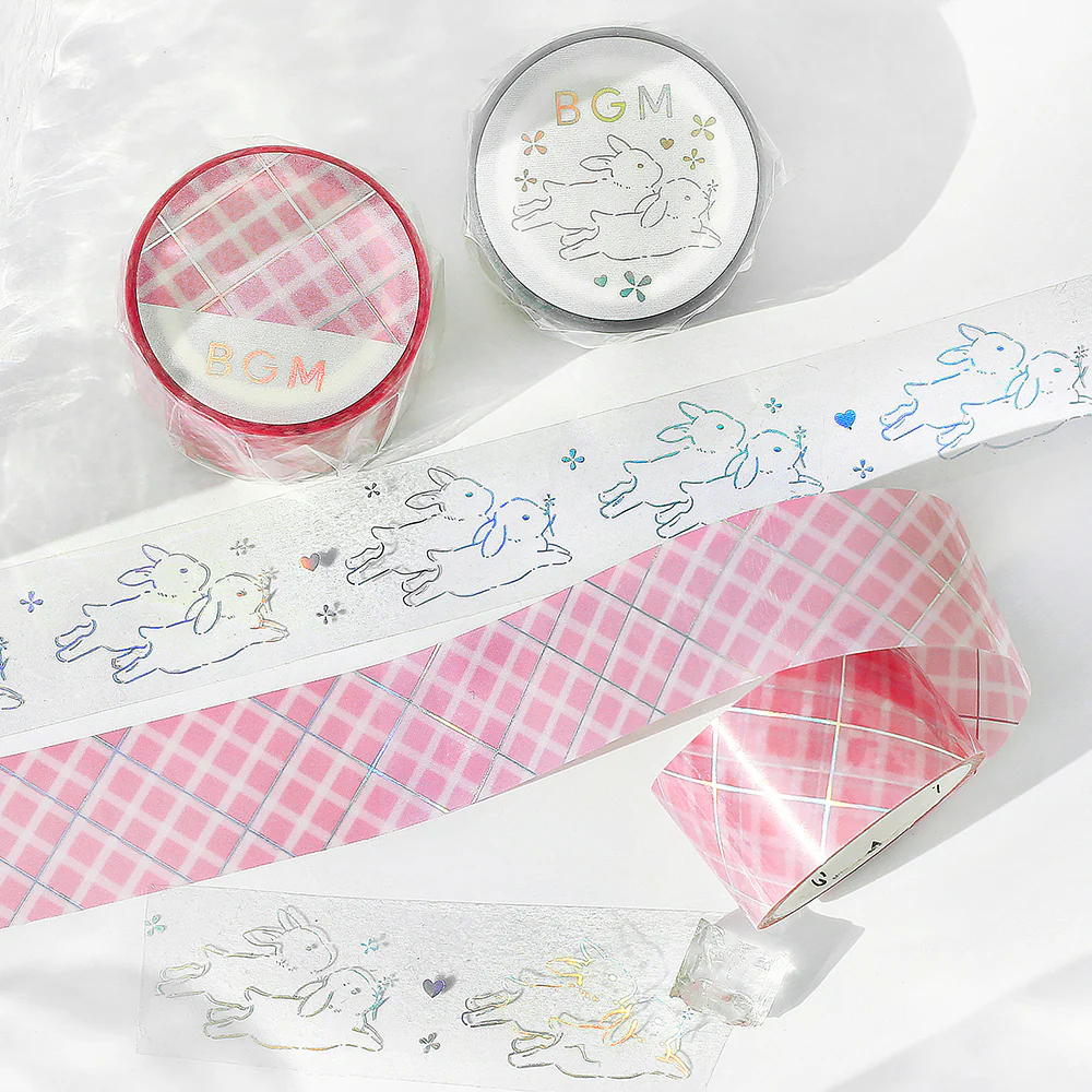 BGM Foil Stamping Clear Tape: Life - Pink Lattice - Image 3
