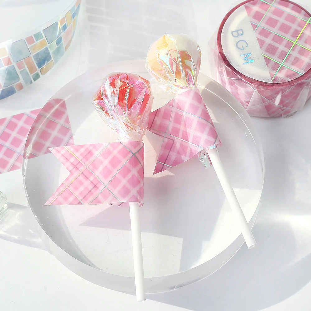 BGM Foil Stamping Clear Tape: Life - Pink Lattice - Image 5