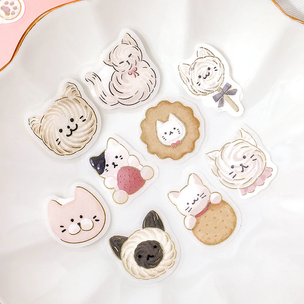 BGM Foil Stamping Flake Seal: Fluffy Animals - Meringue Cat - Image 3