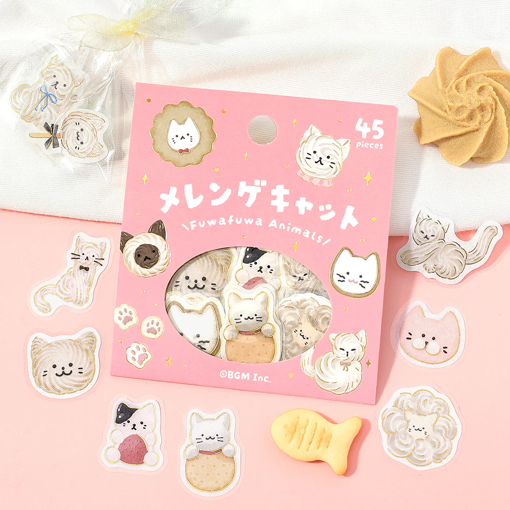 BGM Foil Stamping Flake Seal: Fluffy Animals - Meringue Cat - Image 6
