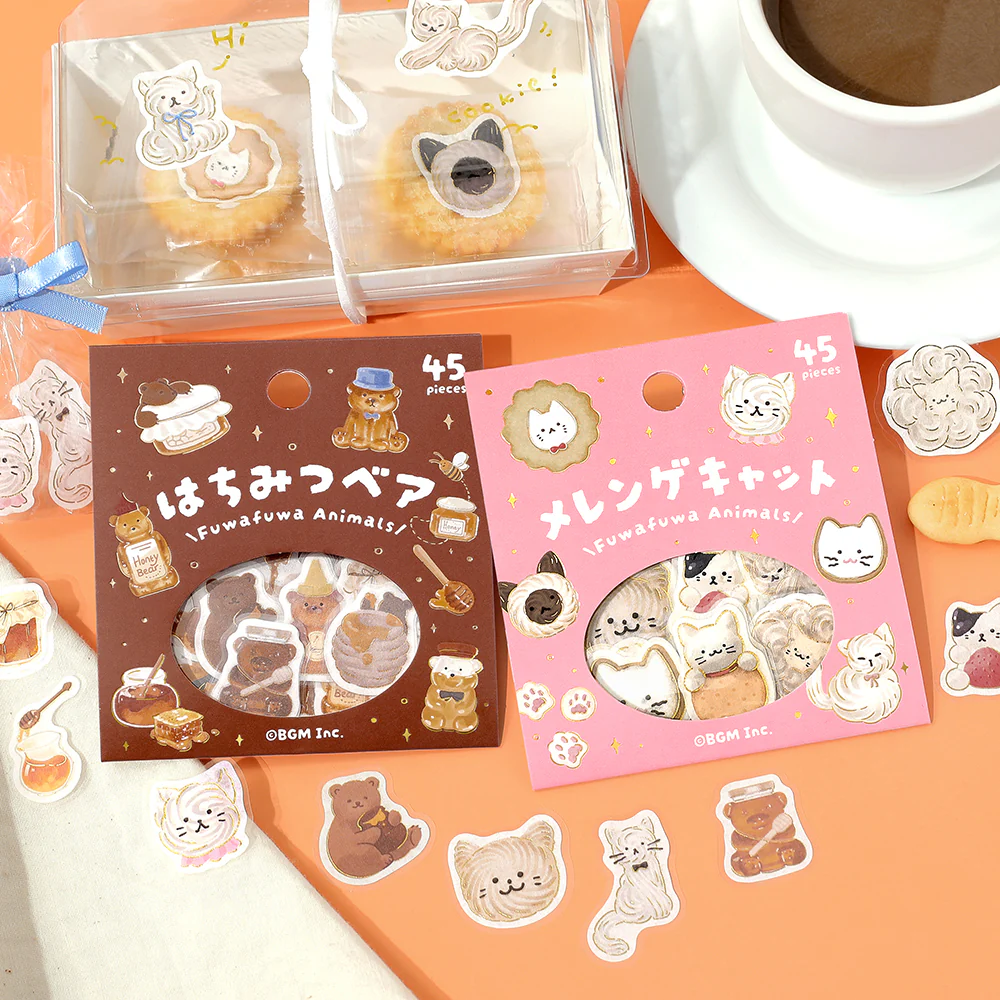 BGM Foil Stamping Flake Seal: Fluffy Animals - Meringue Cat - Image 7