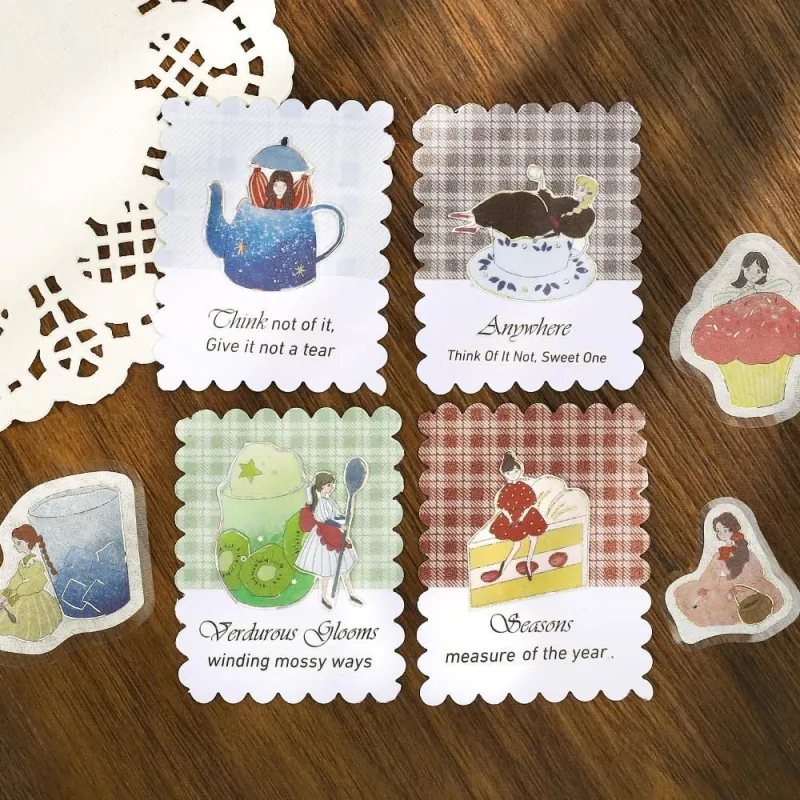 BGM Foil Stamping Flake Seal - Girl and Café: Choco Milk - Image 6