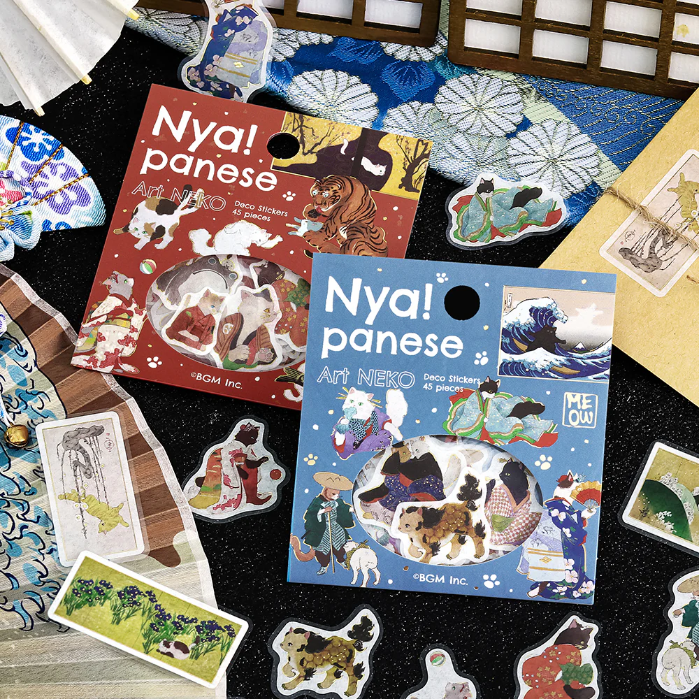 BGM Foil Stamping Flake Seal: Nyapanese Art NEKO - Crimson - Image 3