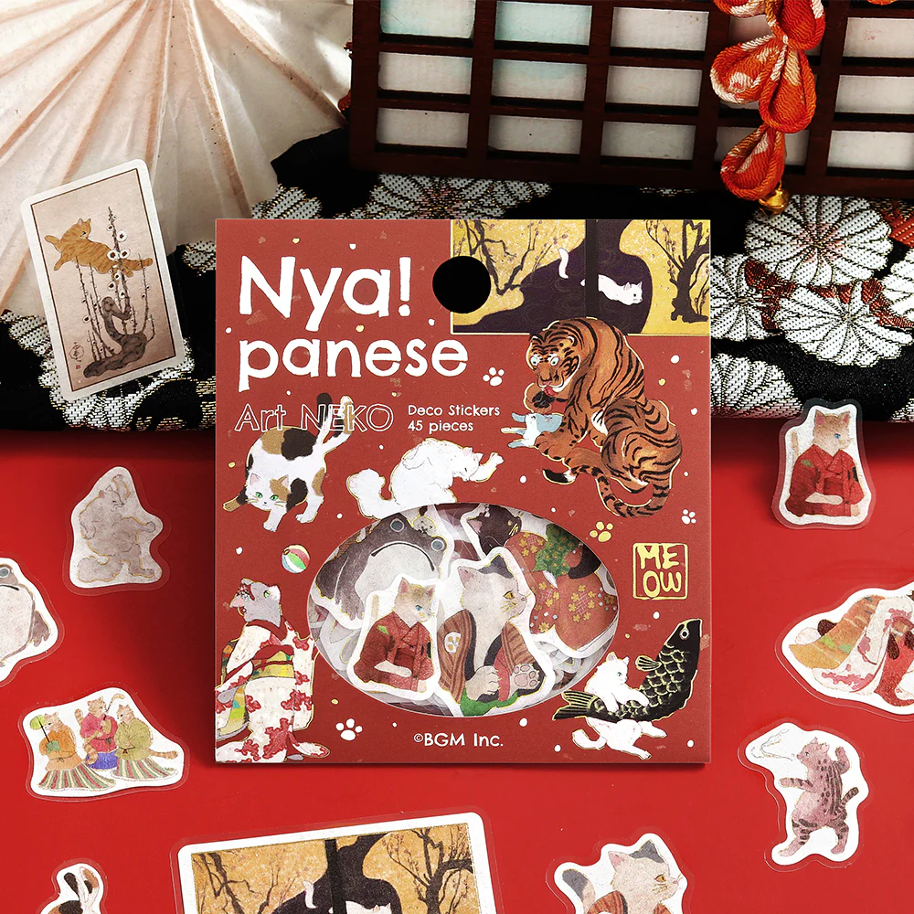 BGM Foil Stamping Flake Seal: Nyapanese Art NEKO - Crimson - Image 4