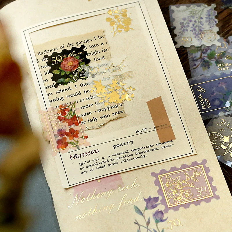 BGM Foil Stamping Flake Seal: Post Office Botanical Book - Blue - Image 4