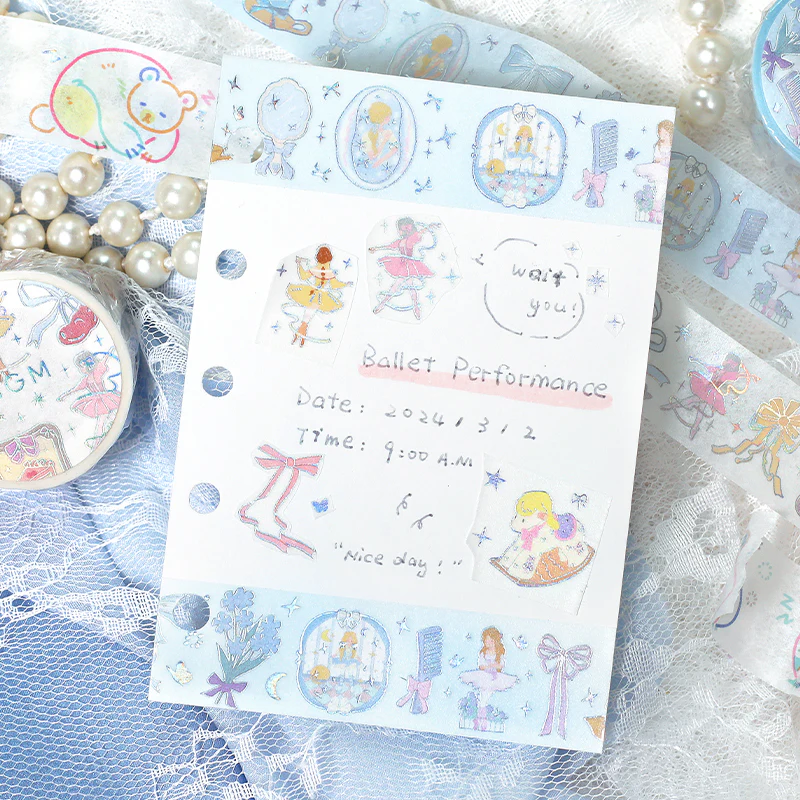 BGM Foil Stamping Masking Tape - Ballerina Blue - Image 5