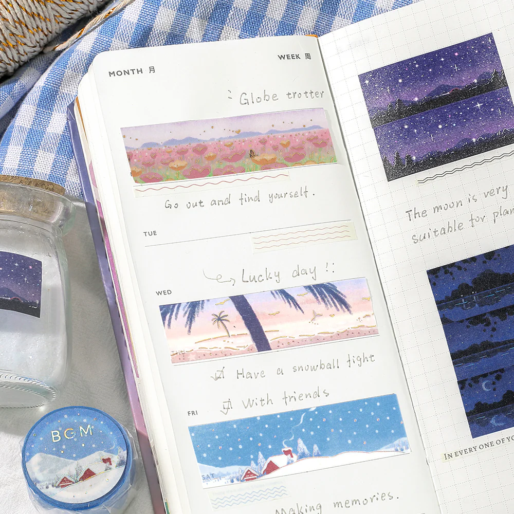 BGM Foil Stamping Masking Tape: Dreamscape - Snow Country - Image 3