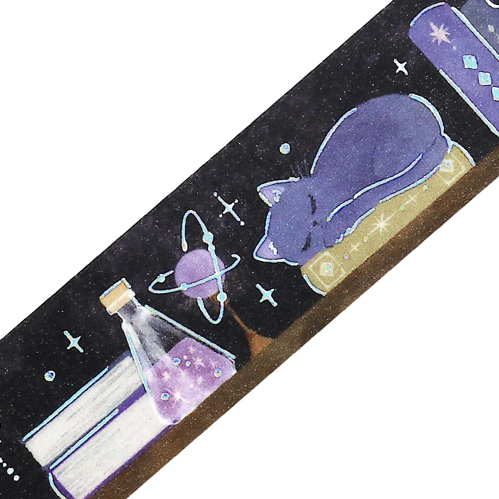 BGM Foil Stamping Masking Tape: Fantasy Bibliotheca Cat - Image 2