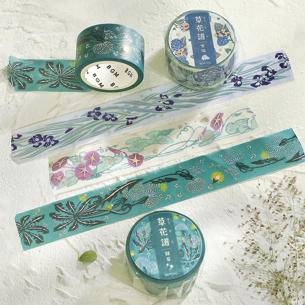 BGM Foil Stamping Masking Tape: Flower Compendium: Iris - Image 3