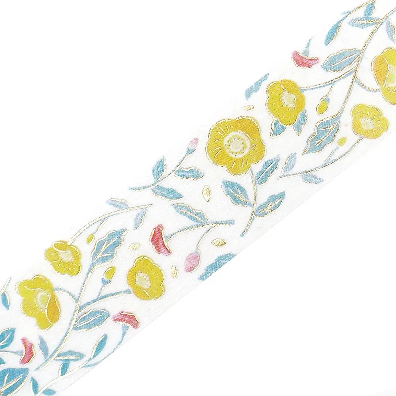 BGM Foil Stamping Masking Tape: Flower Pattern - Sasanqua Flower - Image 2