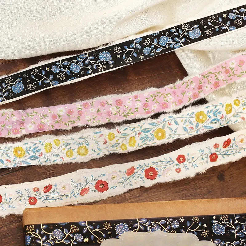 BGM Foil Stamping Masking Tape: Flower Pattern - Sasanqua Flower - Image 6