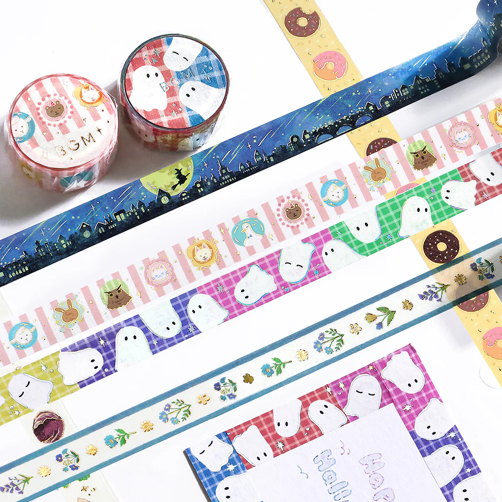 (DC) BGM Foil Stamping Masking Tape - Flower Ribbon - Image 3