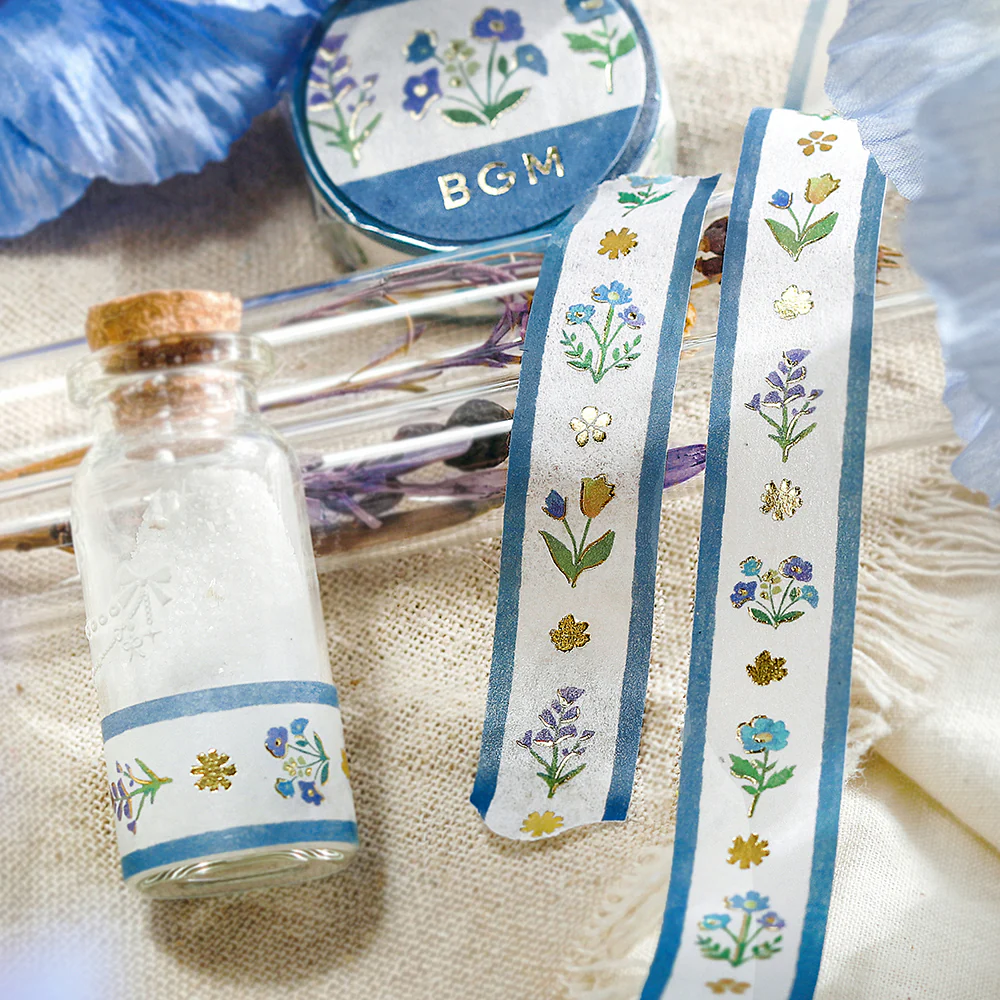 (DC) BGM Foil Stamping Masking Tape - Flower Ribbon - Image 5