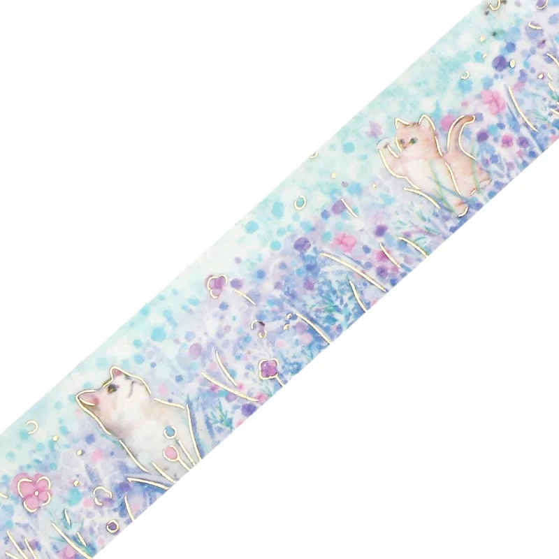 BGM Foil Stamping Masking Tape: Flowers and Cats - Little Friends - Image 2