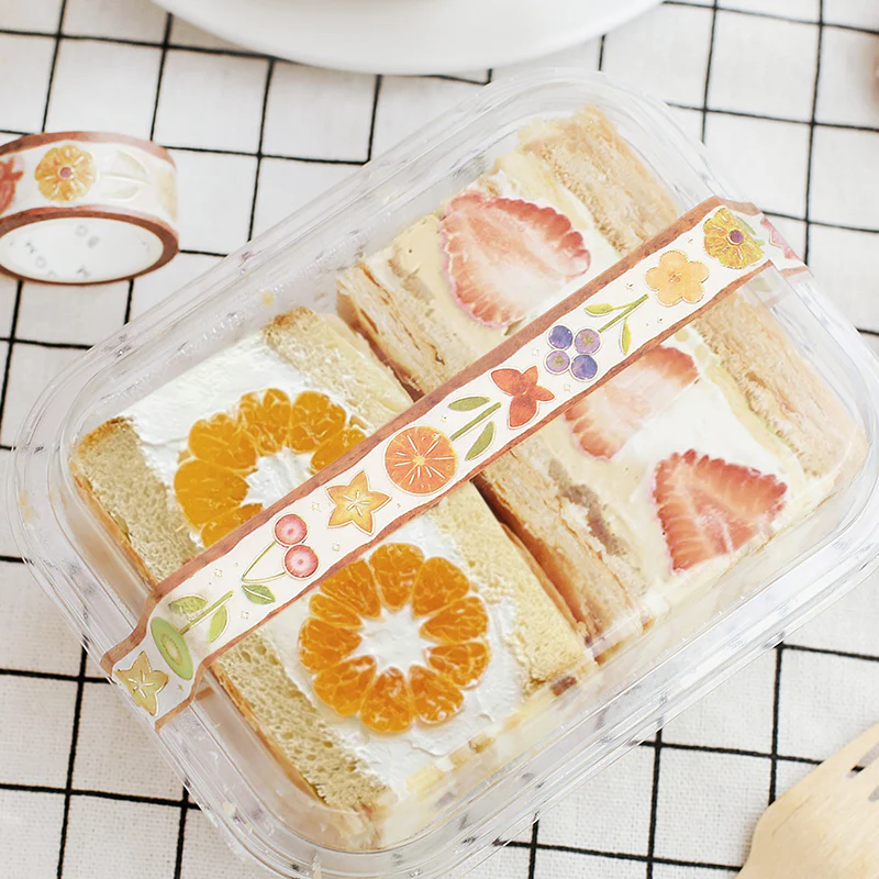 BGM Foil Stamping Masking Tape: Fruit Sandwich - Flower - Image 3