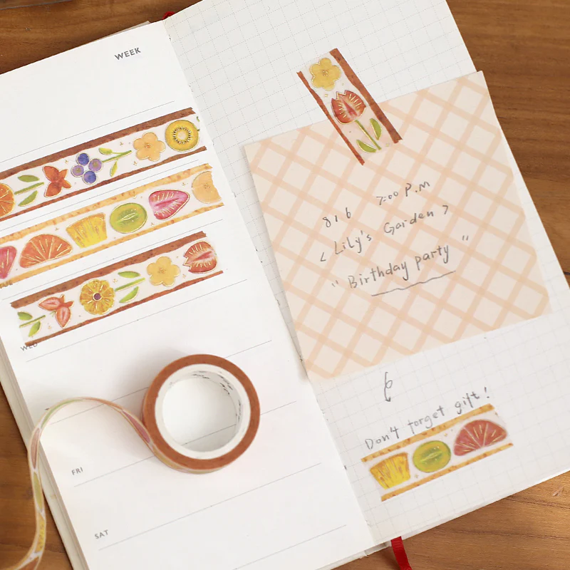 BGM Foil Stamping Masking Tape: Fruit Sandwich - Flower - Image 4
