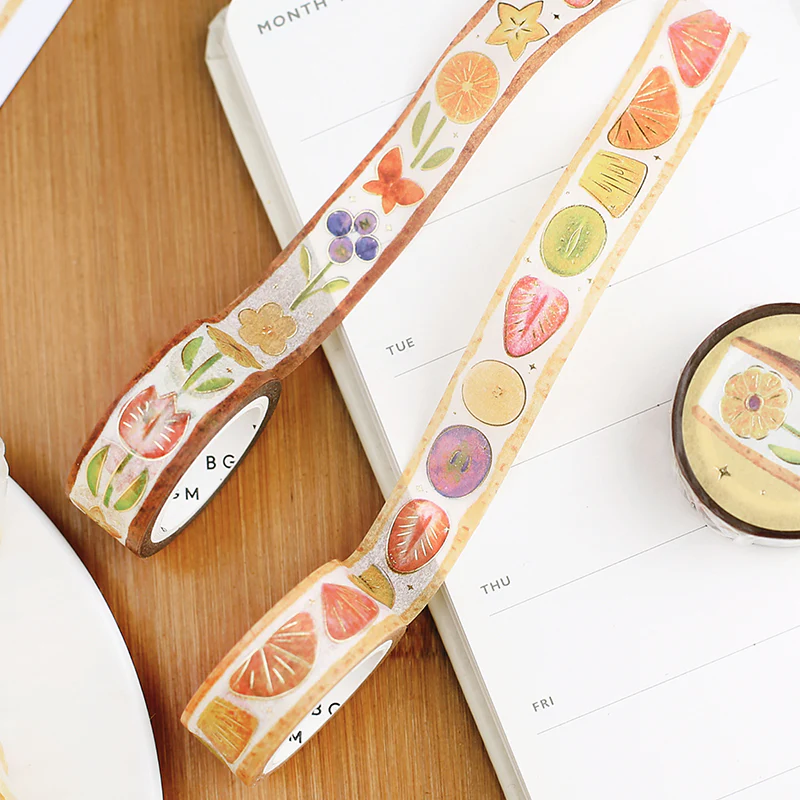 BGM Foil Stamping Masking Tape: Fruit Sandwich - Flower - Image 5