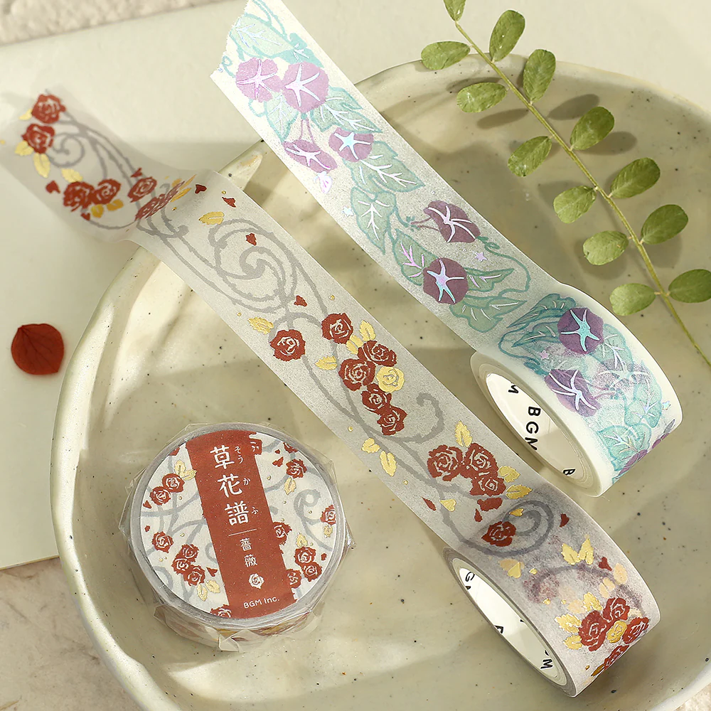 BGM Foil Stamping Masking Tape: Flower Compendium: Rose - Image 3