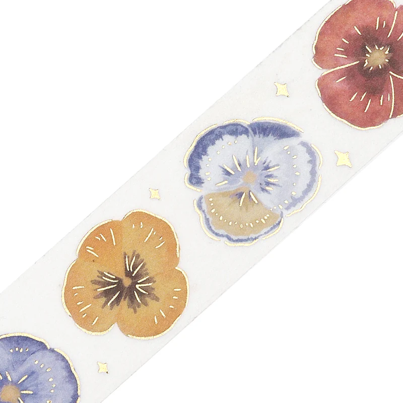 BGM Foil Stamping Masking Tape: Life - Pansy Bookmark - Image 2