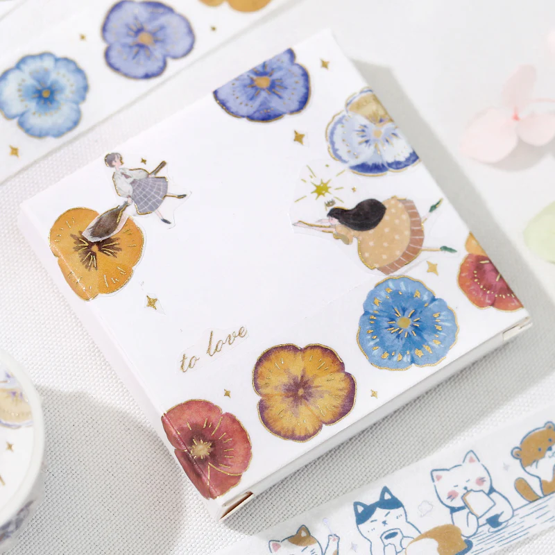 BGM Foil Stamping Masking Tape: Life - Pansy Bookmark - Image 3