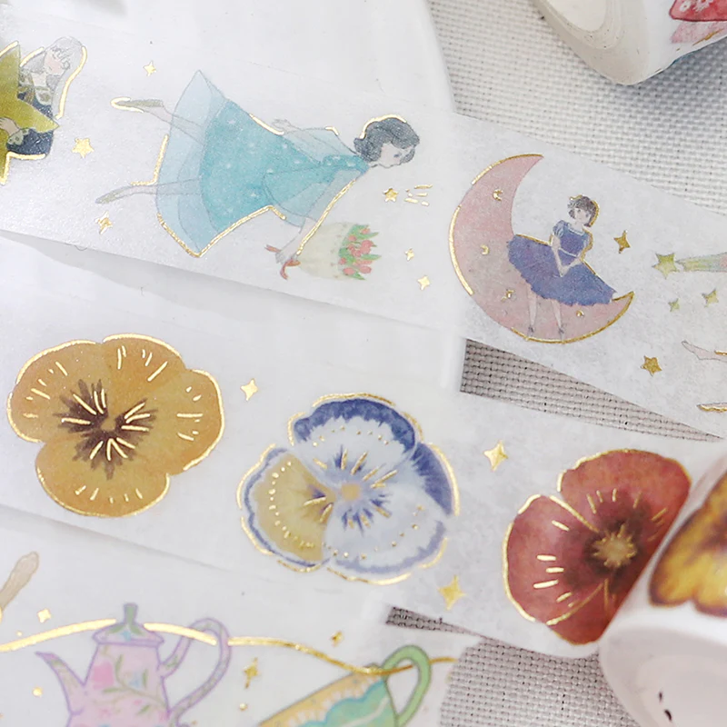 BGM Foil Stamping Masking Tape: Life - Pansy Bookmark - Image 4