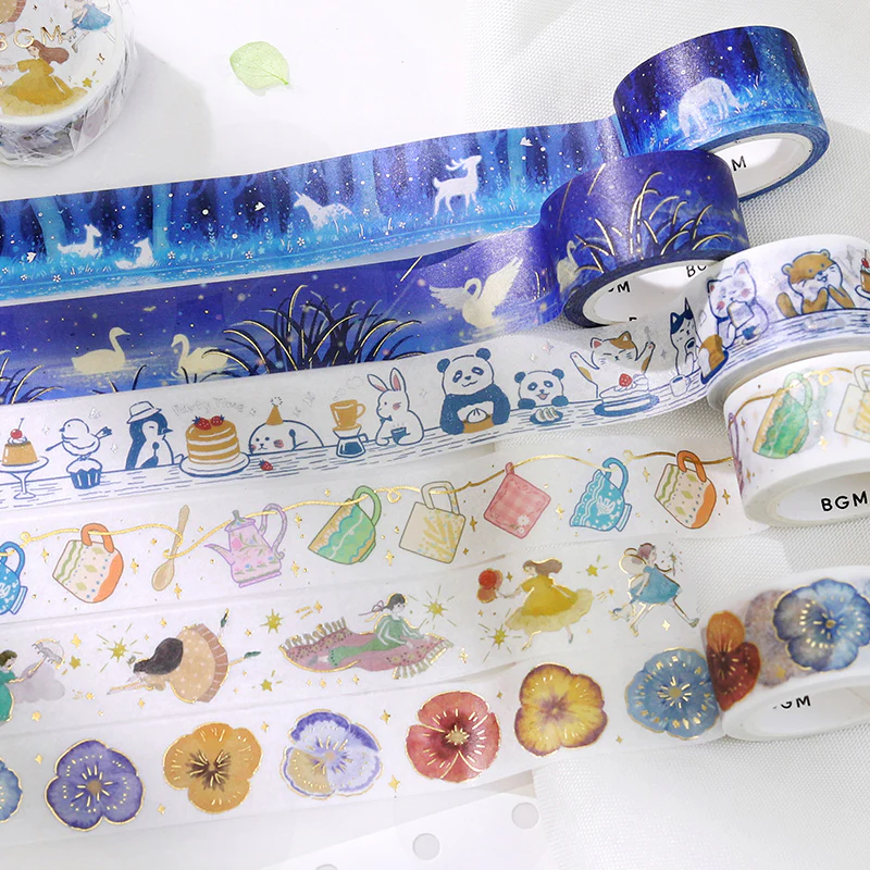 BGM Foil Stamping Masking Tape: Life - Pansy Bookmark - Image 5