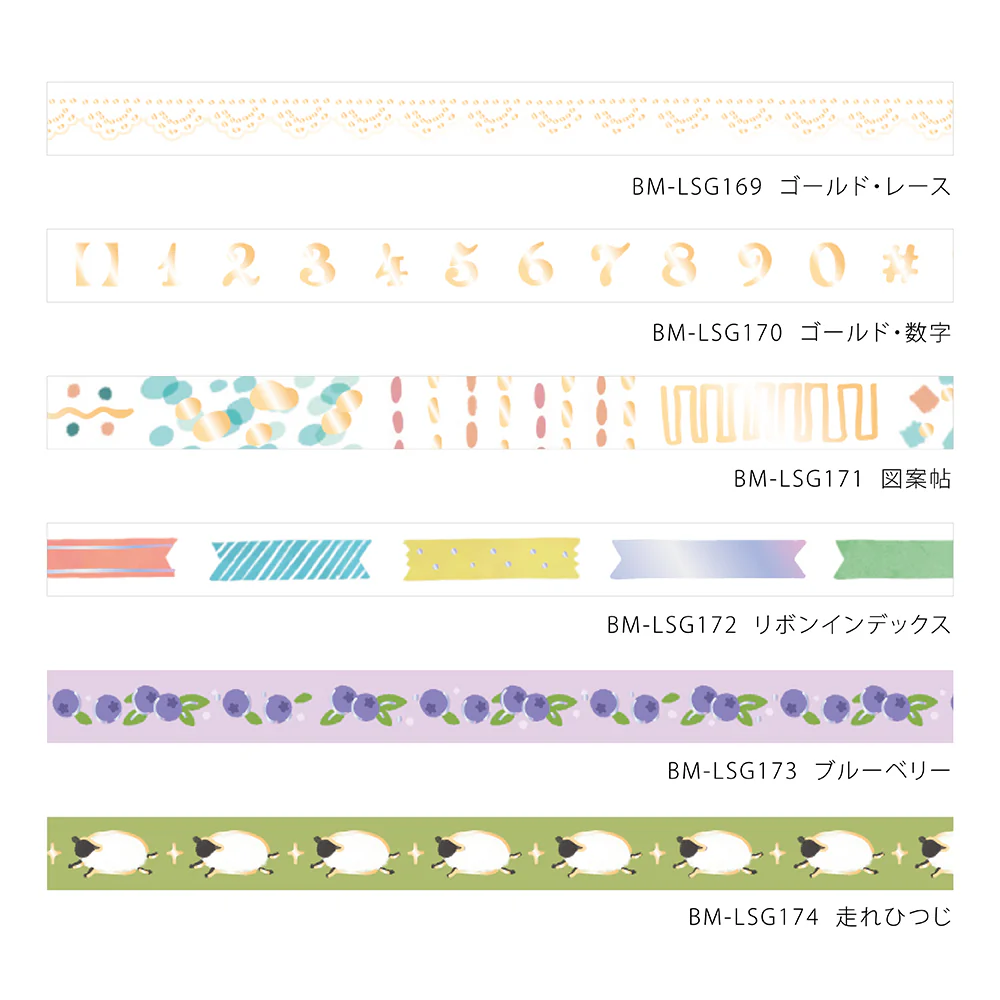 BGM Foil Stamping Masking Tape: Life - Ribbon Index - Image 7