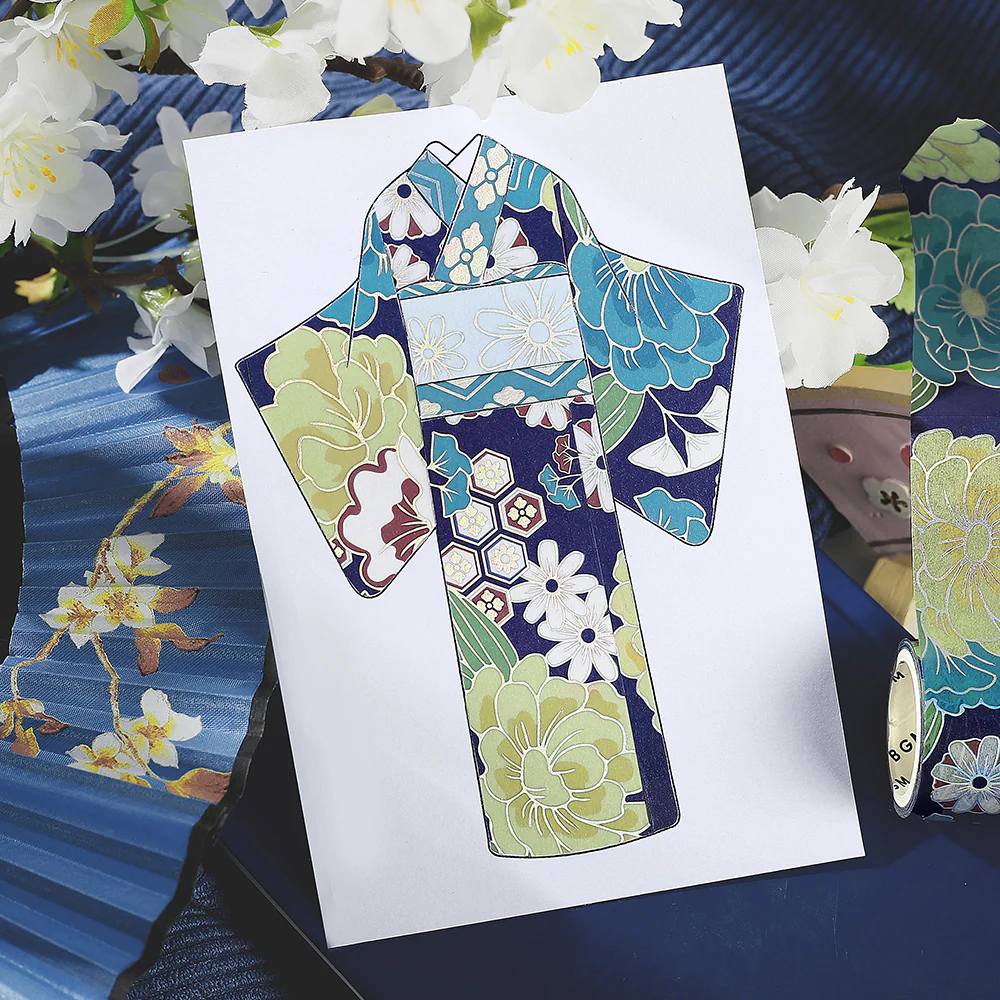 BGM Foil Stamping Masking Tape: The Color of Kimono - Azure Blue - Image 8