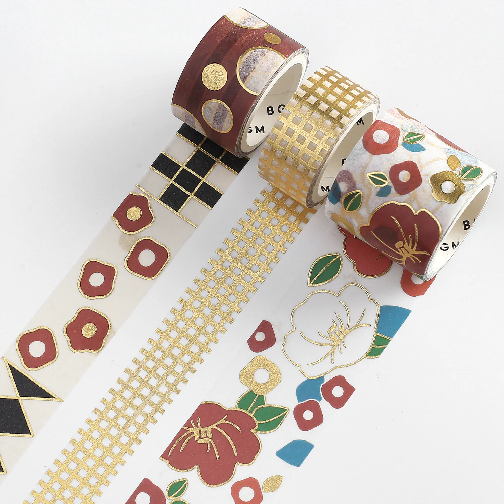 BGM Foil Stamping Masking Tape: The Color of Kimono - Camellia - Image 2