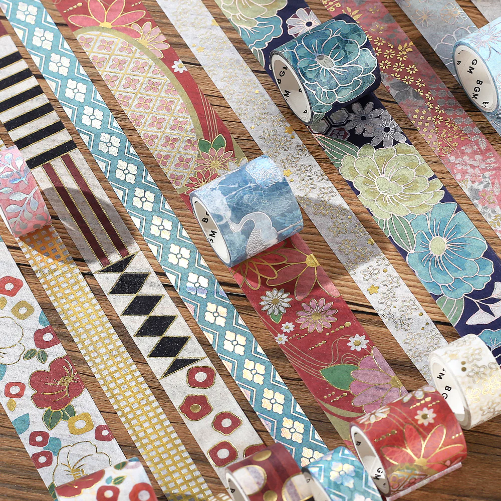 BGM Foil Stamping Masking Tape: The Color of Kimono - Camellia - Image 4