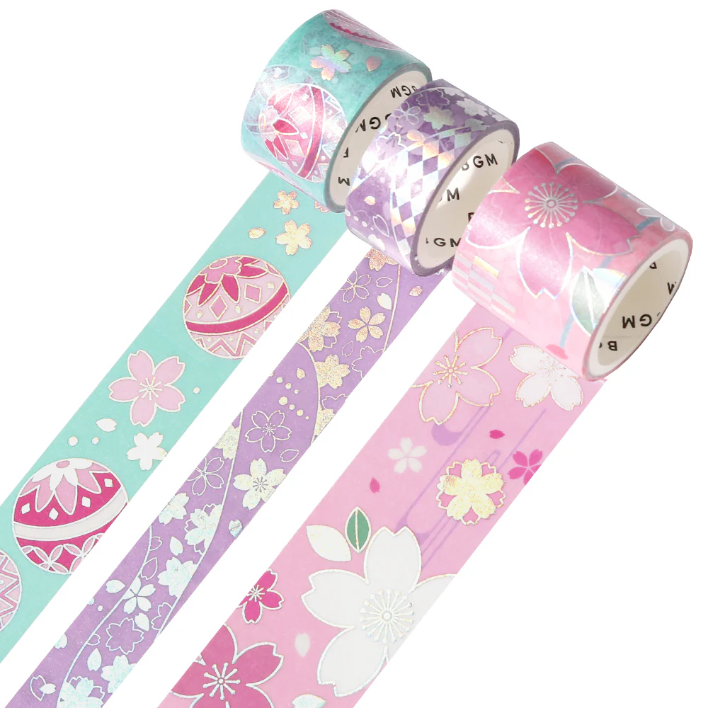 BGM Foil Stamping Masking Tape: The Color of Kimono - Cherry Blossoms - Image 2