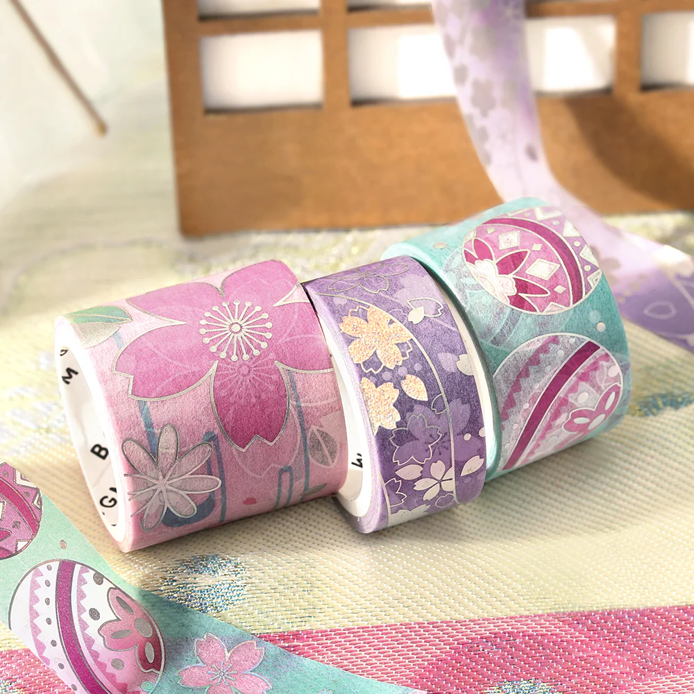 BGM Foil Stamping Masking Tape: The Color of Kimono - Cherry Blossoms - Image 4