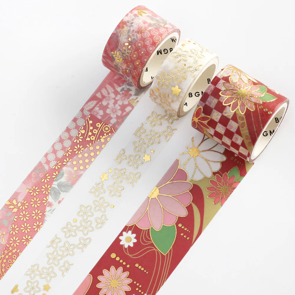 BGM Foil Stamping Masking Tape: The Color of Kimono - Crimson - Image 2
