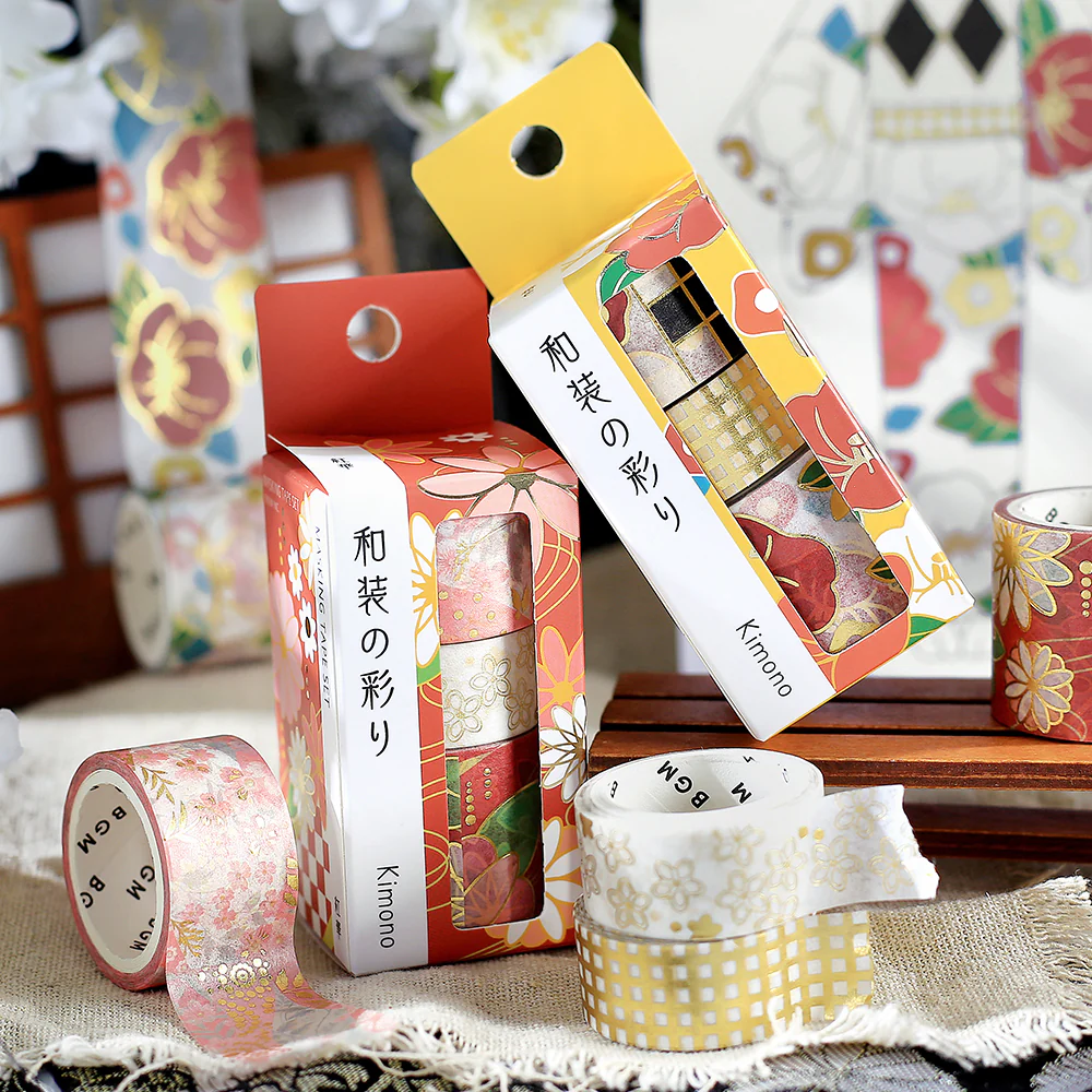 BGM Foil Stamping Masking Tape: The Color of Kimono - Crimson - Image 7