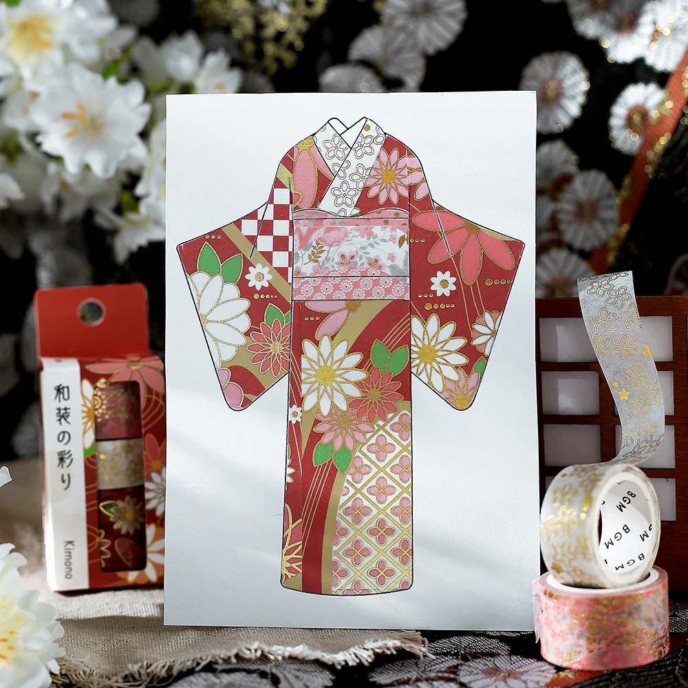 BGM Foil Stamping Masking Tape: The Color of Kimono - Crimson - Image 8