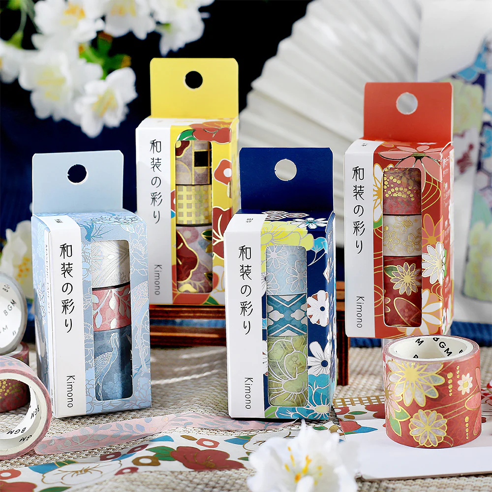 BGM Foil Stamping Masking Tape: The Color of Kimono - Light Indigo - Image 3