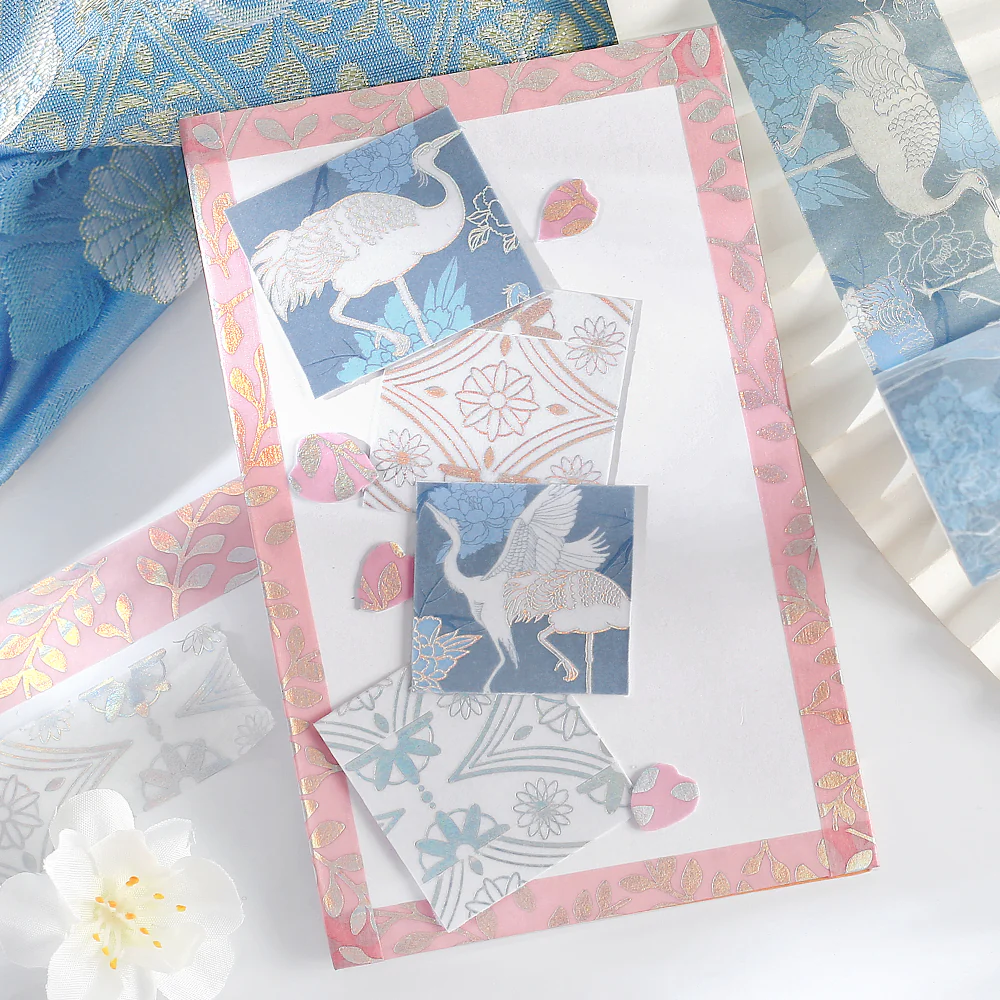 BGM Foil Stamping Masking Tape: The Color of Kimono - Light Indigo - Image 5