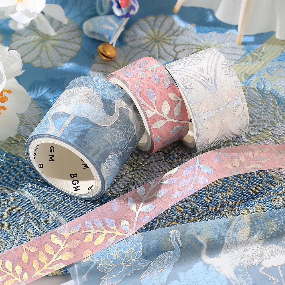 BGM Foil Stamping Masking Tape: The Color of Kimono - Light Indigo - Image 7