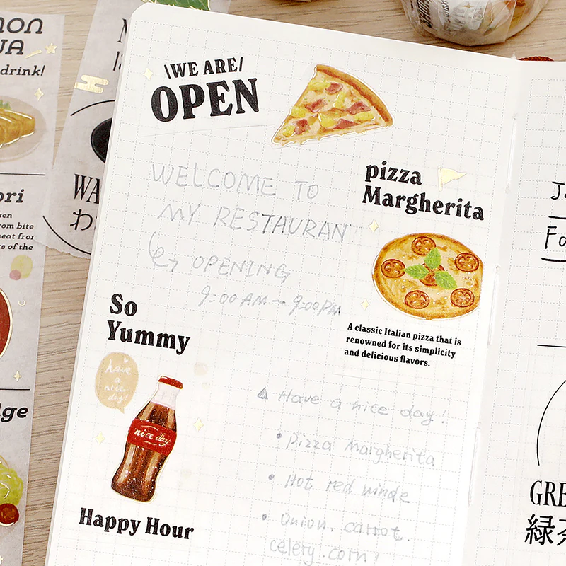 BGM Foil Stamping Masking Tape: Today's Menu - Pizzeria - Image 4