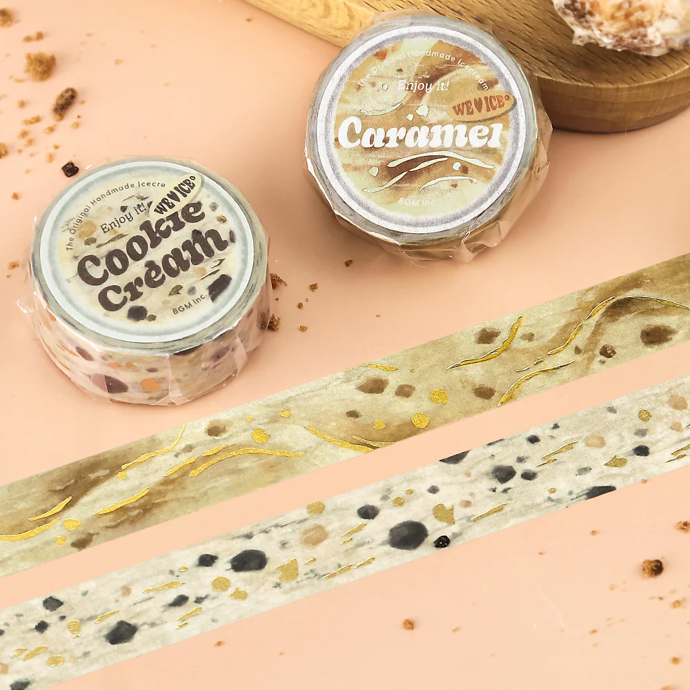 BGM Foil Stamping Masking Tape: We Love ICE: Caramel - Image 3