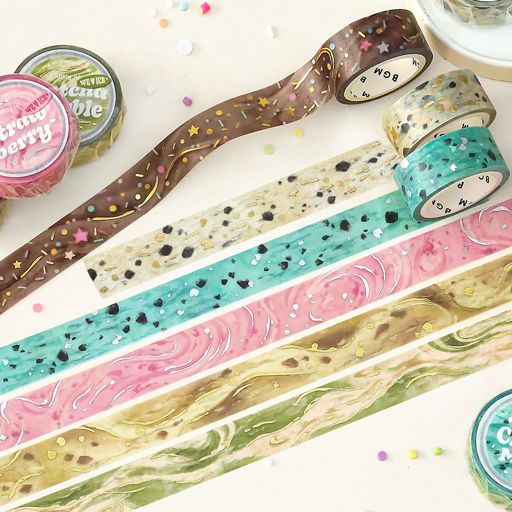 BGM Foil Stamping Masking Tape: We Love ICE: Choco Mint - Image 6