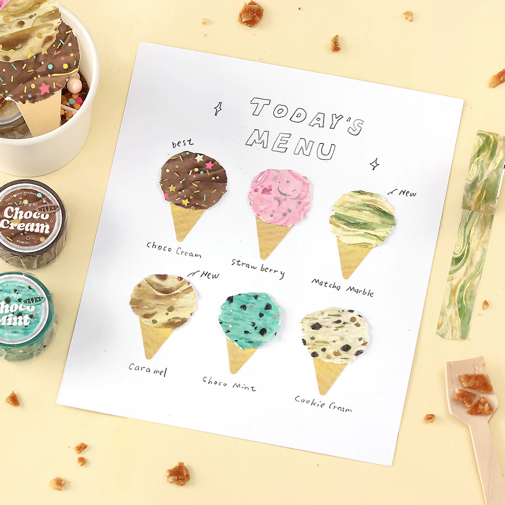 BGM Foil Stamping Masking Tape: We Love ICE: Choco Mint - Image 7