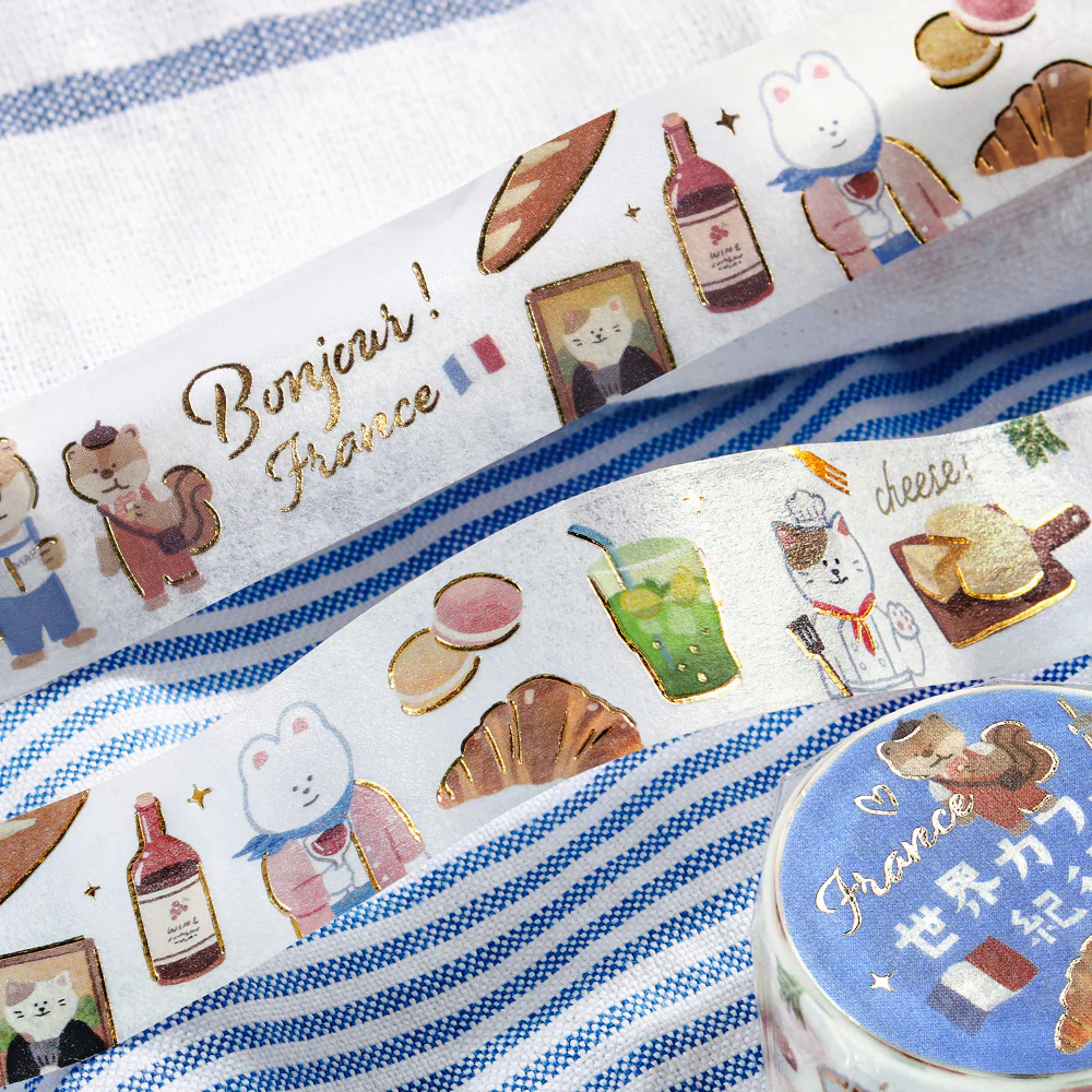 BGM Foil Stamping Masking Tape: World Cafe Travel - France - Image 5