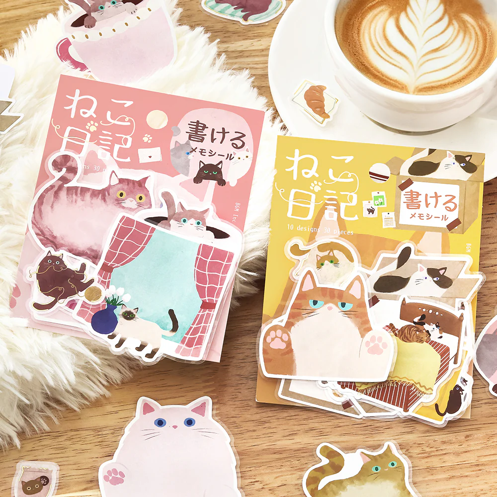 BGM Foil Stamping Memo Seal: Cat Diary - Yellow - Image 6